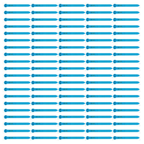 Numbered 1-100 Bird Leg Bands Plastic Flocks-Blue