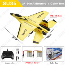 (SU35 Yellow 2B Box) Aereo RC SU35 2.4G con luci a LED, modello di aliante telecomandato in schiuma EPP, giocattoli per b