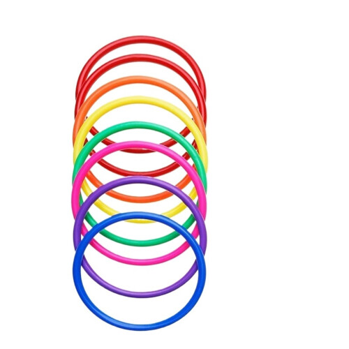 12 Pcs plastic throwing rings target throwing carnival backyard park educational practice toy(12pcs 20CM Random)