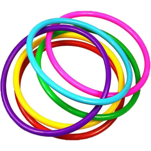 12 Pcs plastic throwing rings target throwing carnival backyard park educational practice toy(12pcs 20CM Random) 2