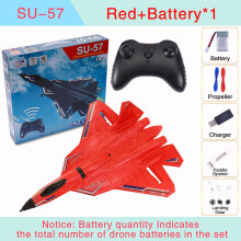 (MexicoSU57 Red) Aereo RC in schiuma SU57 Aereo 2.4G Aliante radiocomandato Aereo da caccia aliante telecomandato Aer