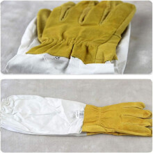 Professional Beekeeper's Armor: Goatskin Leather Gloves With Extended Canvas Sleeves For Unmatched Hand Protection, Premium Quality And Durability