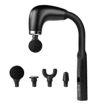 (Black) 4 Heads Fascia Gun Muscle Massage Gun Deep Muscle Tissue Percussion Massager For Athletes Holding Body Leg Back Muscle Massagers