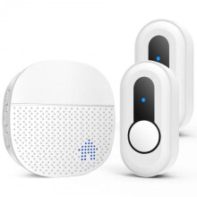 (Us Regulations) 2T1 Wireless Doorbell, Waterproof, Long-Distance, with 55 Ringtones, for Home/Elderly Caller
