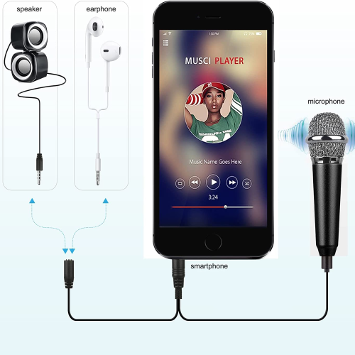 Mini microfon pentru utilizare multifuncțională, microfon multidirecțional cu calitate a sunetului, design portabil pentru interviuri, vlogging, 2