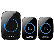 (Black British Standard) Smart Wireless Doorbell for Home, Two-to-One, Waterproof Remote