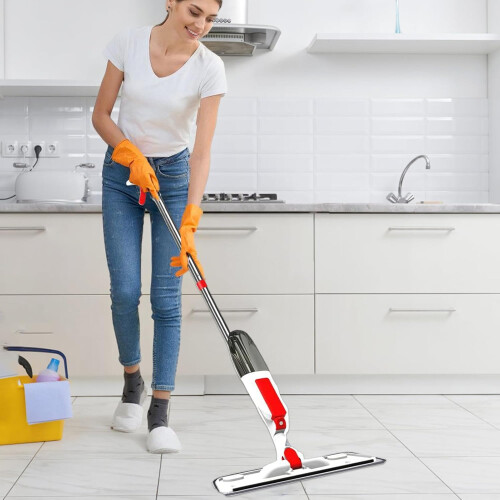 Spray Mop, Multifunctional Floor Cleaner, Precision Spray System, Reusable Microfibre Pad, Handle for Home Ref: 7944 1