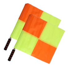 2 pieces soccer referee flags Weatherproof signal flags for sports events with nonslip foam grip for competitions and training Ref: 8871