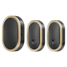 (Black Gold) Black & Gold Wireless Doorbell for Home, Music Remote, Elderly Pager