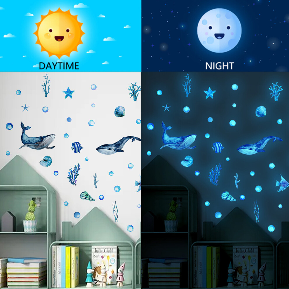 3D Under The Sea Wall Art For Kids Room, Removable Vinyl Wall Sticker Adds Vibrancy To Any Space With Ocean Grass And Jellyfish Motifs