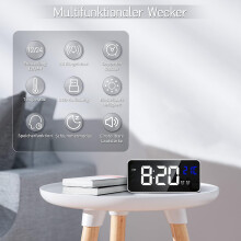 Despertador digital inteligente com visor LED, fácil de configurar e com porta USB para carregamento, ajuste de brilho, função soneca e volume,