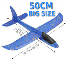 (Orange) Aliante da lancio a mano in schiuma da 50 cm, aeroplano leggero inerziale in EPP, aeroplani a bolle,