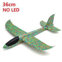 (36cm No LED Green) Aereo da lancio a mano in schiuma EPP, aliante da lancio per esterni, giocattolo regalo per bambini,
