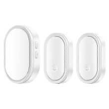 (White) Black & Gold Wireless Doorbell for Home, Music Remote, Elderly Pager