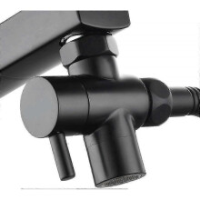 (black) Brass Sink Valve Diverter Faucet Splitter, Faucet Adapter 3 Way Faucet Diverter Valve, Chrome_Lucky_B