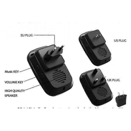 (Black) Wireless Doorbell for Home, Two-to-One, Waterproof, Smart Remote Control 2