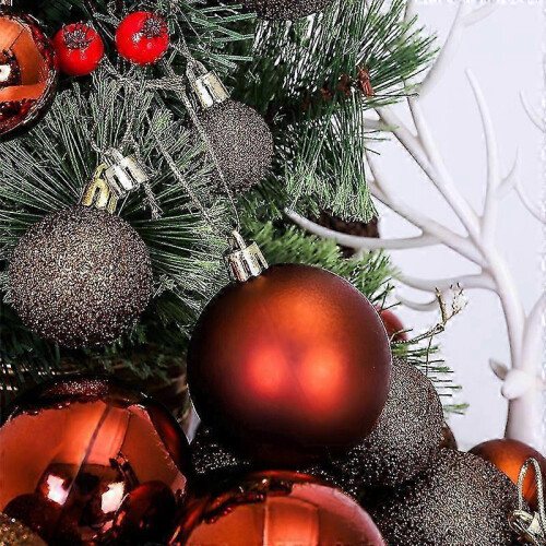 100pcs Christmas Tree Plastic Ball Ornaments, Gold 2