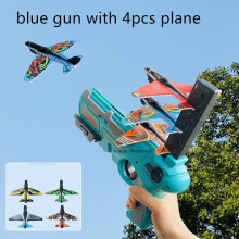 (blue gun 4 plane) Pistola lanciarazzi giocattolo, pistola lanciarazzi in schiuma e plastica per bambini, ragazzi e rag