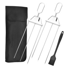 3Way Stainless Steel Barbecue Skewers, Grill Fork for Meat, Vegetables