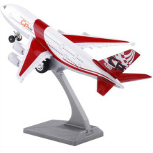 (red) Modello di aereo da 21 cm Airbus A380 in lega con luci a LED, giocattolo da tirare indietro, aeropla