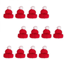 12Pcs Christmas Hat Small Christmas Hats Christmas Candy Cover Christmas Making Holiday Bottle Cover