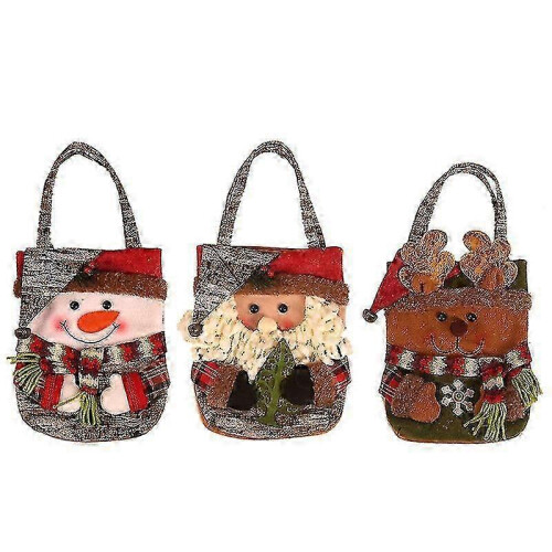 Hanging Christmas Candy Bag Gift - 3 Pieces Wall Decor Santa Sack