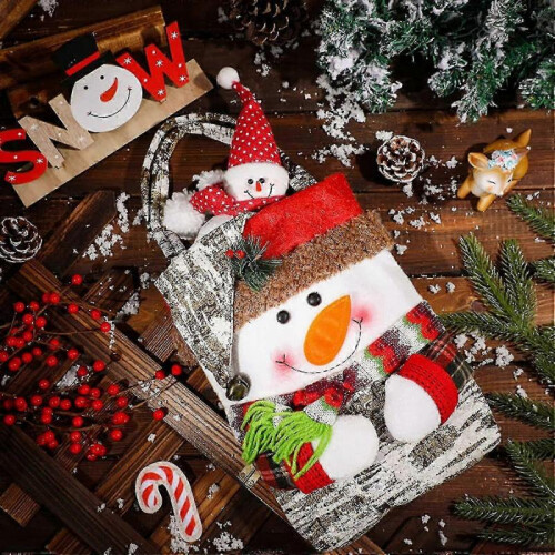 Hanging Christmas Candy Bag Gift - 3 Pieces Wall Decor Santa Sack 2