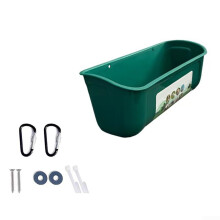 Wall Mounted Feeder, Hanging Chicken Feeder Trough, Poultry Fence Feeder Basin, Container, for Farm Animals (Green) Is green Ref: 6074