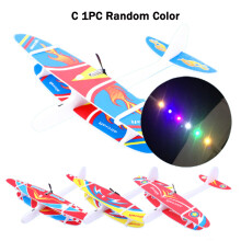 (C 1PC Random ColorChina) Grande aeroplano giocattolo in schiuma EVA da lanciare a mano, modello fai da te per bambini e adult