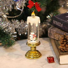 (Yellow - A) Flameless LED Christmas Candle, Battery Operated Waterproof Santa Claus Decoration