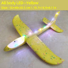 (Full LED yellow 50cmChina) 50CM Grande LED Flash Aliante Aereo in Schiuma Lancio a Mano Luce Aeroplano Inerziale EPP Lancio all