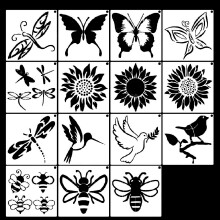 15Pcs Butterfly Drawing Templates 5x5Inch Kids Drawing Stencils