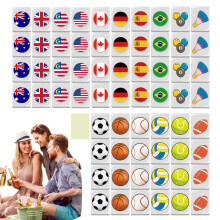 National Flags Mahjong Game Set, Mahjong Game with National Flags, Interactive Family Game for Travel, Picnic, and Spring Festival