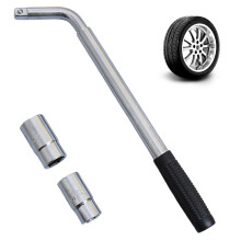 Lug wrench, tool for removal of wheel nut, telescopic nut remover wrench with 17/19 mm and 21/23 mm socket for automobile wheels Ref: 3087