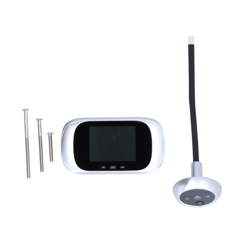 Campainha digital elegante com tela LCD TFT de 2,8 polegadas e ângulo amplo de 90 graus para uma visão desobstruída da sua entrada.