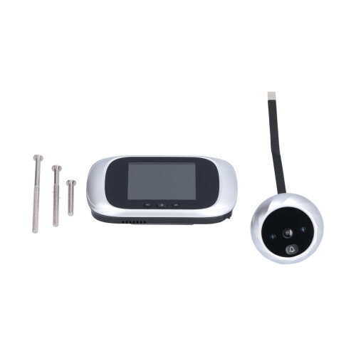 Campainha digital elegante com tela LCD TFT de 2,8 polegadas e ângulo amplo de 90 graus para uma visão desobstruída da sua entrada. 1