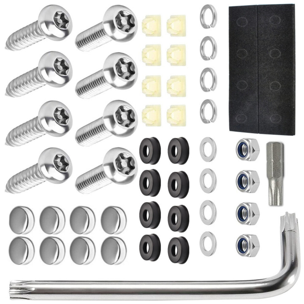 Secure Car License Plate Screw Stainless Steel-Style A 7696001223437