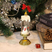 (Yellow - C) Flameless LED Christmas Candle, Battery Operated Waterproof Santa Claus Decoration