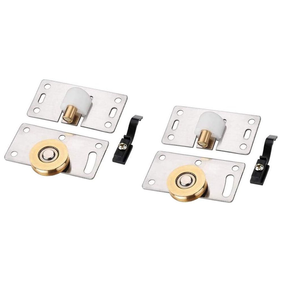 Silent Sliding Door Pulleys, Easy Installation For Quick Furniture Updates, Concave Wheel Design For Uniform Pressure Distribution, 2 Pairs Included 9198585110519