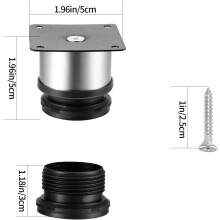 Adjustable Furniture Legs For Home Office, Round Cabinet Legs Stainless Steel With Enhanced Load-Bearing And Multifunctional Design, Silver Table