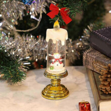 (Yellow - B) Flameless LED Christmas Candle, Battery Operated Waterproof Santa Claus Decoration