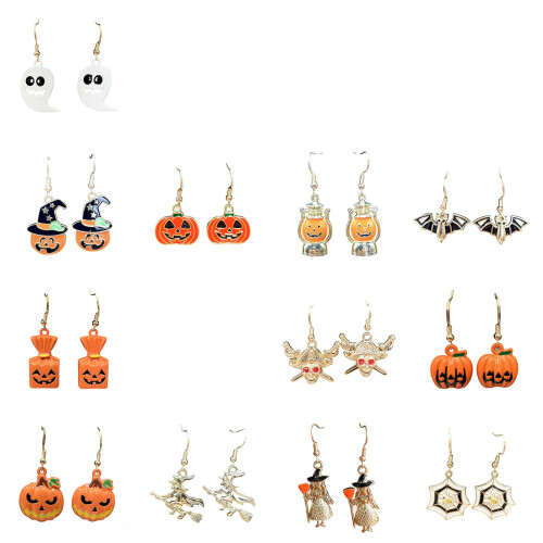 Playful Bat Pumpkin Design Earrings Comfortable-Pumpkin hat 2