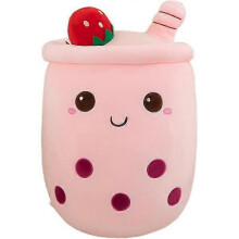 Bubble Tea Plush Pillows, Cute Boba Plush Toys Soft Toys Giant Boba Stuffed Animal Pillow for Boba Lovers (Pink, 50cm)