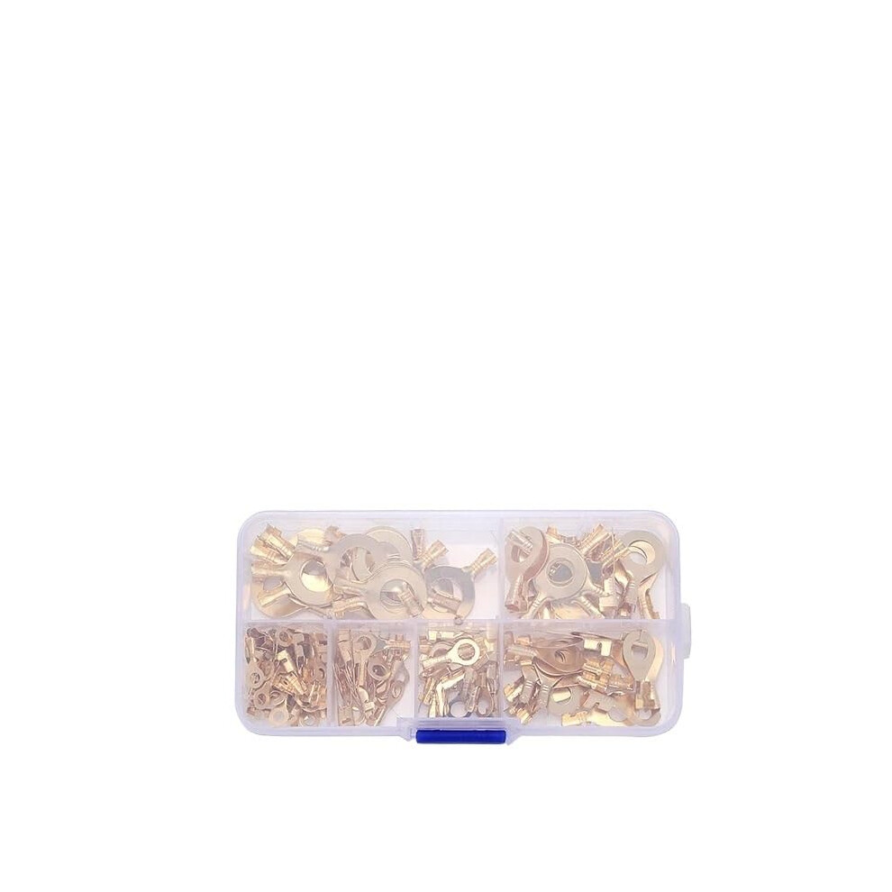 150Pcs M3/M4/M5/M6/M8/M10 Ring Lugs Ring Eyes Copper Crimp Terminals Cable Lug Wire Connector Noninsulated Diy Assortment Kit Ref: 6403 9119770900050