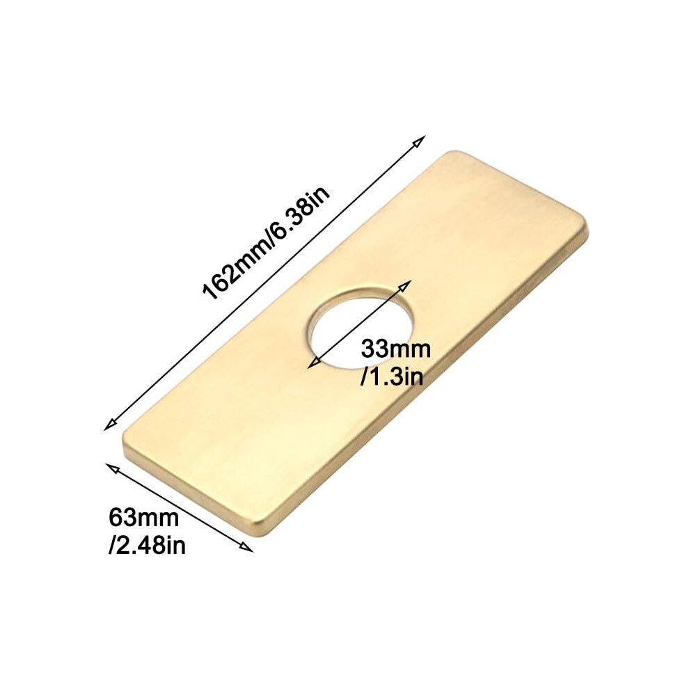 Rectangle Escutcheon Plate For Bathroom Sink, Stainless Steel Construction Deck Plate, No Leak Design Easy Maintain Brushed Nickel Finish, Sleek 9048212455165