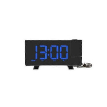 Projection Alarm Clock with 180  Rotatable Projector Led Display Clock, Usb Charger, 12/24h, Bedroom Digital Alarm Clock - Blue Numbers