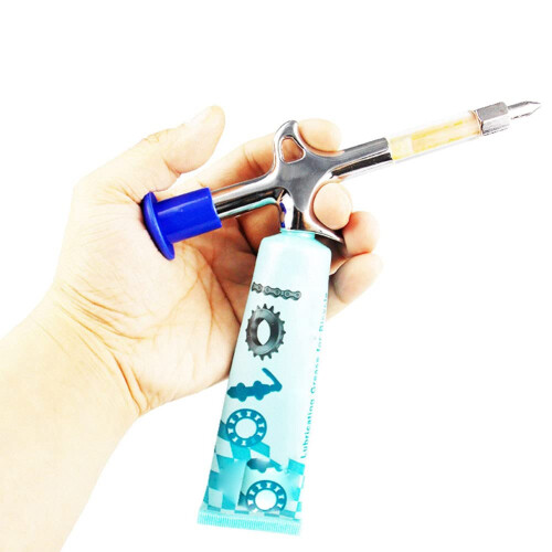 Bicycle Grease Gun, Mini Grease Injector for Mountain MTB, Silver 2