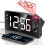 (White Digit red Projection) Projection Alarm Clock, Digital Clock With 180 Rotatable Projector, 3-level Brightness Dimmer,-YH 1