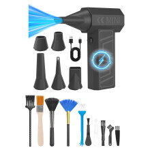 41m/s Electric Blower 5 Nozzles 10 Cleaning Brushes-Black
