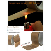 Teflon Fabric Tape, PTFE Coated Glass Fiber Reinforced Strength Non-Stick Surface For Vacuum Sealing And Electrical Insulation, Universal